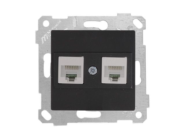 розетка компьютерная 2xrj45 (cat6, скрытая, без рамки) черная, rita, mutlusan 2200 141 0184 от BTSprom.by