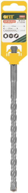  Бур по бетону SDS PLUS профи W-образная вставка двойная спираль 10х210мм FIT 32815 фото в каталоге от BTSprom.by
