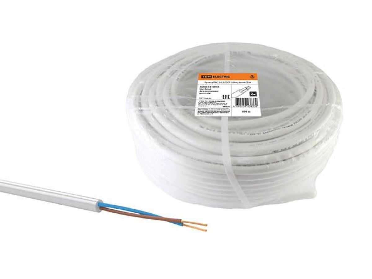 провод пвс 2х1,5 (бухта 100м) б tdm sq0118-0035 от BTSprom.by