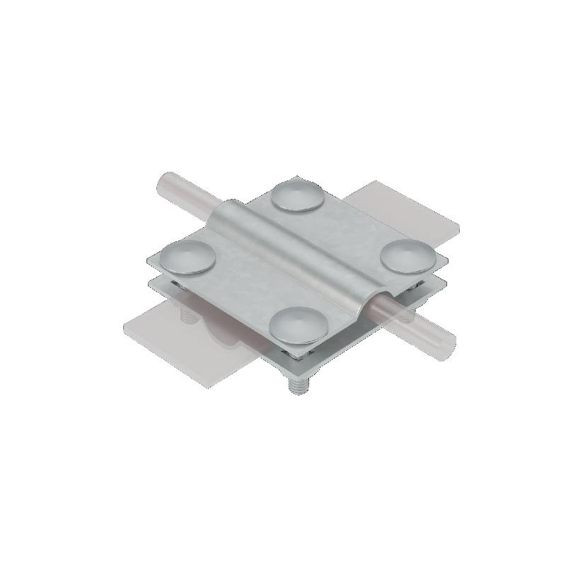 соединитель крестообразный 2xs-d5-12-b30 inox304 для прутка d5-12мм и полосы до 30мм с 2 пластинами нерж. сталь км ma0020 от BTSprom.by