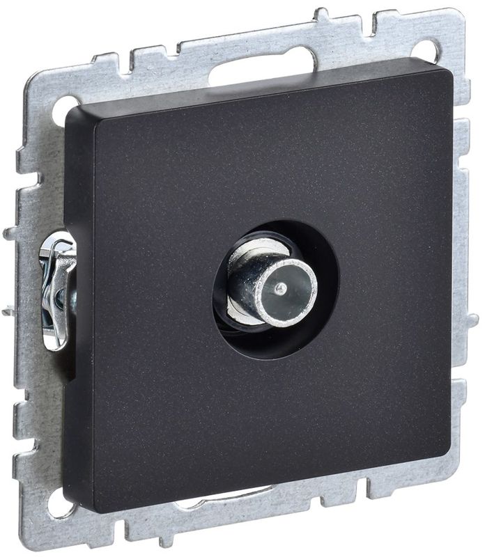 розетка телевизионная проходная tv сп brite ртв10-0-брч механизм черн. iek br-a10-p-k02 от BTSprom.by