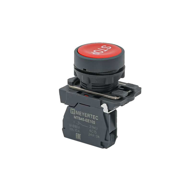 кнопка плоская маркировка "stop" 1nс ip65 пластик mtb5-aa41622 красн. овен 137243 от BTSprom.by