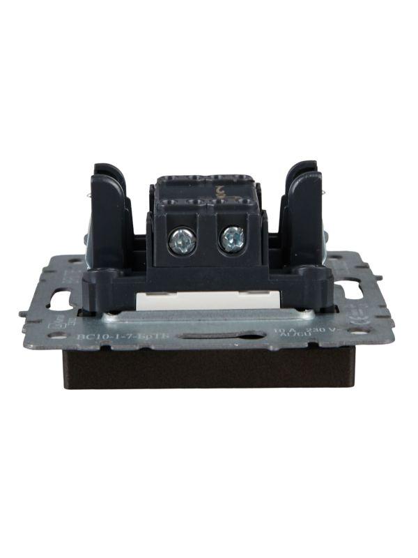  Выключатель проходной 1-кл. СП BRITE ВС10-1-7-БрТБ 10А с индик. механизм бронза IEK BR-V12-1-10-K45 фото в каталоге от BTSprom.by