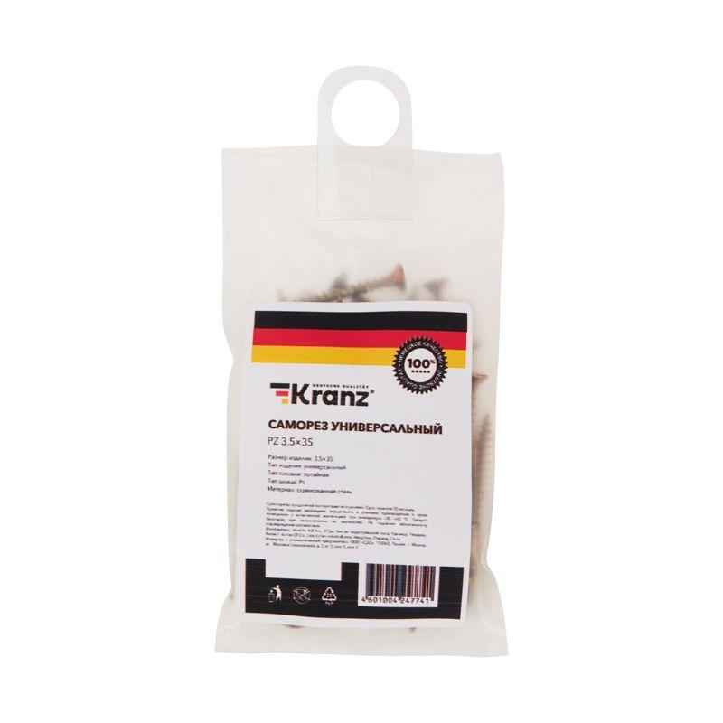  Саморез универсальный 3.5х35 желт. цинк (уп.50шт) Kranz 1111-3535-4 фото в каталоге от BTSprom.by