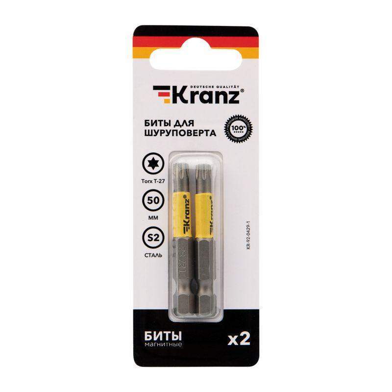  Бита для шуруповерта Torx T27х50мм (уп.2шт) Kranz KR-92-0429-1 фото в каталоге от BTSprom.by