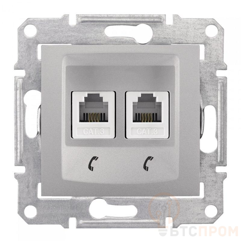 Розетка телефонная 2-м СП Sedna RJ11 механизм алюм. SchE SDN4201160 фото в каталоге от BTSprom.by  Розетка телефонная 2-м СП Sedna RJ11 механизм алюм. SchE SDN4201160 фото в каталоге от BTSprom.by
