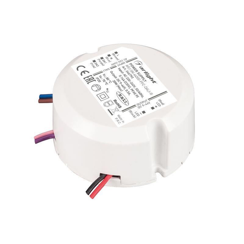блок питания arj-sn-44500-pfc-dali-r (20вт 9-40в 0.5а) ip20 пластик arlight 046793 от BTSprom.by