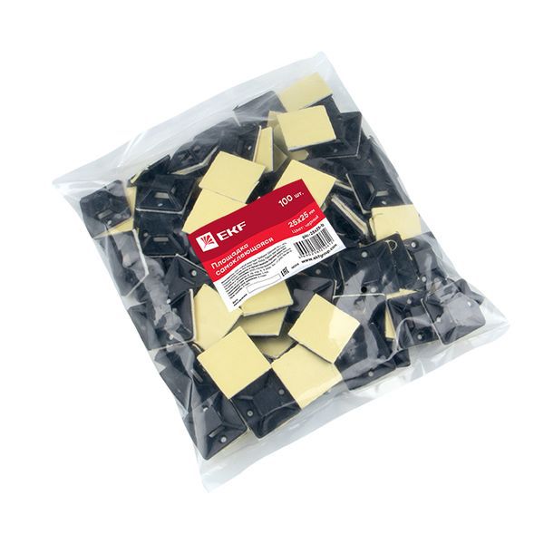  Площадка самоклеящаяся 25х25мм черн. (уп.100шт) EKF plc-25x25-b фото в каталоге от BTSprom.by