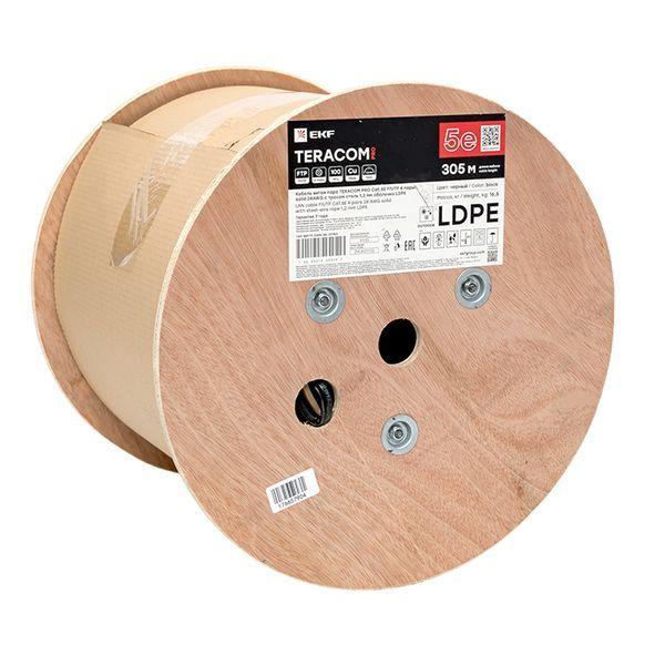  Кабель витая пара F/UTP кат.5E 4 пары 24 AWG solid с тросом сталь 7х0.4мм LDPE черн. (уп.305м) TERACOM PRO EKF TRP-5EFTP-04PE-BK-OTW3 фото в каталоге от BTSprom.by