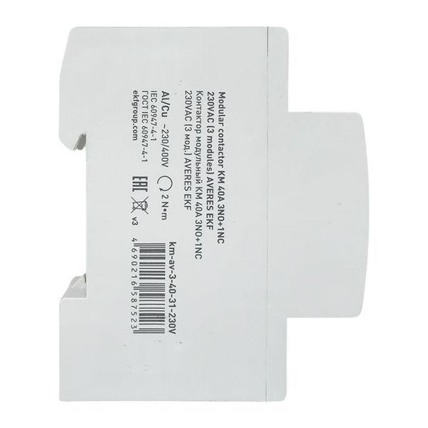 Контактор модульный КМ 40А 3NO+1NC 230В AC (3 мод.) AVERES EKF km-av-3-40-31-230V фото в каталоге от BTSprom.by