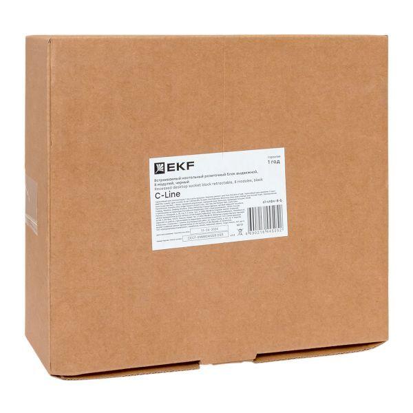  Блок розеточный встраиваемый настольный выдвижной 8 мод. черн. C-Line EKF cl-vnbv-8-b фото в каталоге от BTSprom.by
