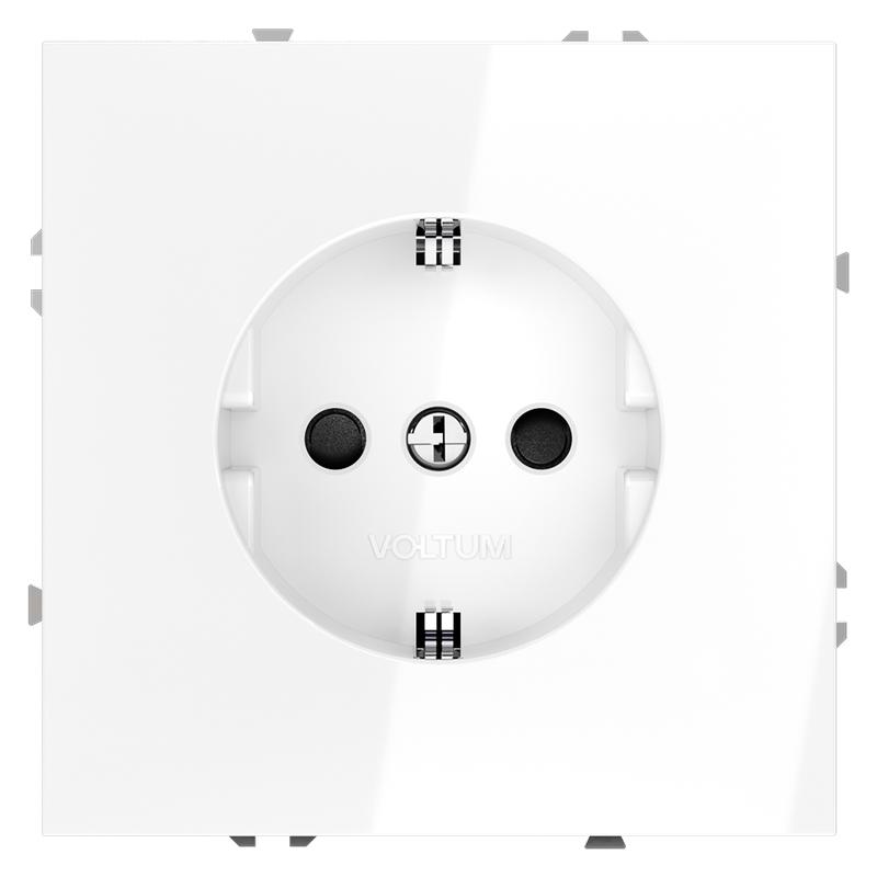 розетка 1-м сп s70 16а с заземл. защ. шторки механизм бел. глянцевый voltum vls040201 от BTSprom.by
