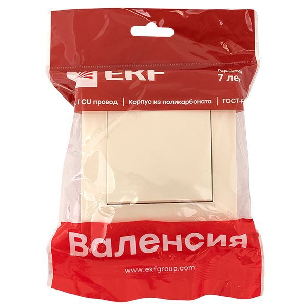  Выключатель 1-кл. СП Валенсия 10А перекрестный крем. EKF EWV10-221-20 фото в каталоге от BTSprom.by