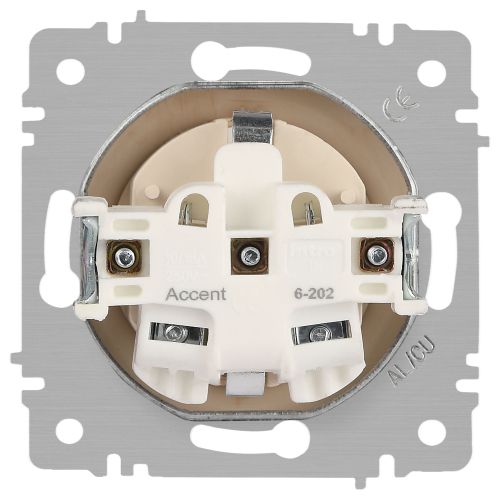  Розетка 1-м СП Accent 6-202-03 16А IP20 250В 2P+E Schuko алюм. Intro Б0063686 фото в каталоге от BTSprom.by