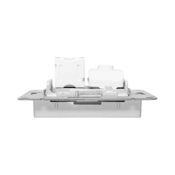  Розетка телевизионная + компьютерная СП Эпика TV + RJ45 кат.5 механизм алюм. EKF UP1-SOA-TV+RJ фото в каталоге от BTSprom.by