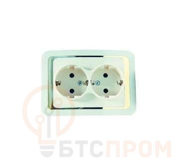 Розетка 2-м СП Mimoza 10А IP20 с заземл. крем./зол. Makel 12682 фото в каталоге от BTSprom.by  Розетка 2-м СП Mimoza 10А IP20 с заземл. крем./зол. Makel 12682 фото в каталоге от BTSprom.by