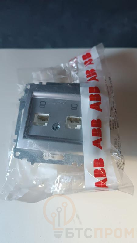 Розетка компьютерная 2-м Cosmo RJ45 кат.6 механизм алюм. ABB 619-011000-248 фото в каталоге от BTSprom.by  Розетка компьютерная 2-м Cosmo RJ45 кат.6 механизм алюм. ABB 619-011000-248 фото в каталоге от BTSprom.by