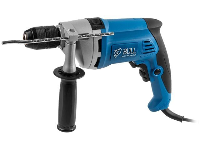 дрель ударная bull dr 1308 kl в кор. 850 вт, бзп металл 13 мм, 1 скорость, 0-2800 об/мин (0-44800 уд/мин) 1327422 от BTSprom.by