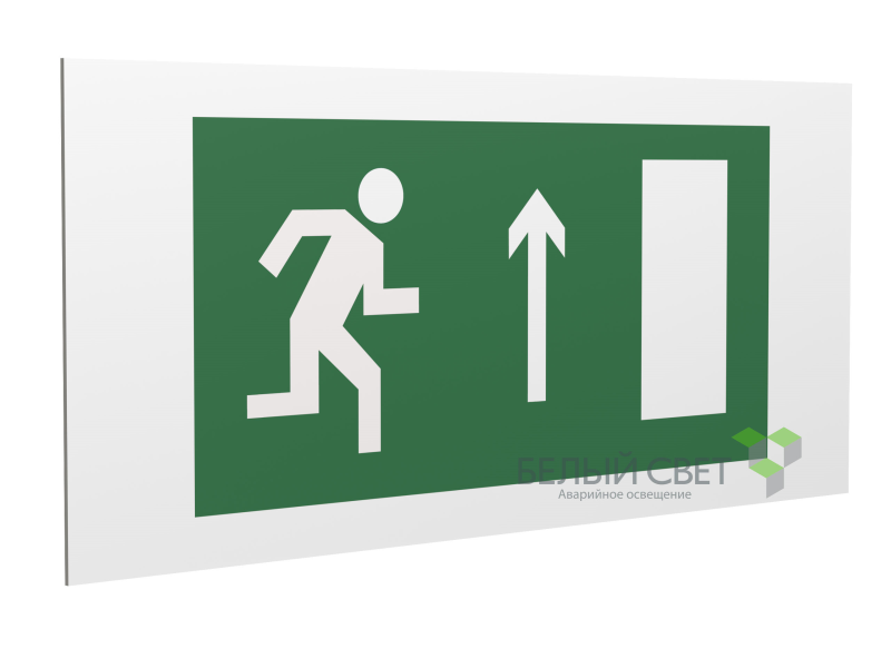 знак безопасности ps-36164.e11 "напр. к эвакуационному выходу прямо (прав.)" белый свет a28683 от BTSprom.by