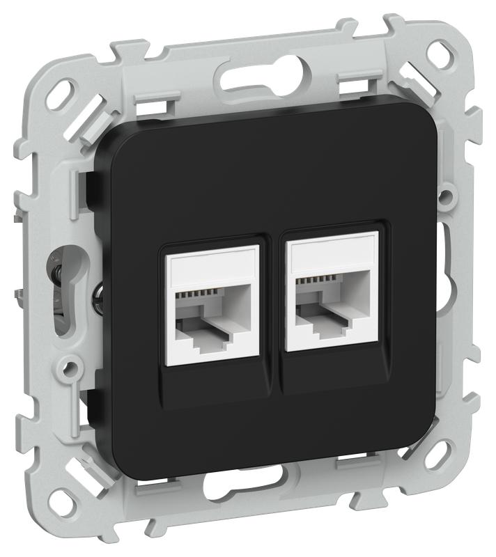 розетка компьютерная 2-м сп flite рк5е-2-0-флч rj45 кат.5e utp механизм черн. iek fi-k22-1-k02 от BTSprom.by