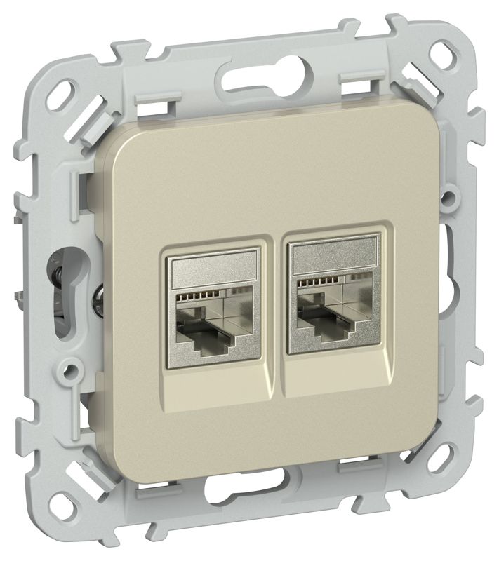 розетка 2-м сп flite ркт6/3-2-1-флш rj45/rj11 кат.6/3 stp механизм шампань iek fi-kt21-2-k37 от BTSprom.by