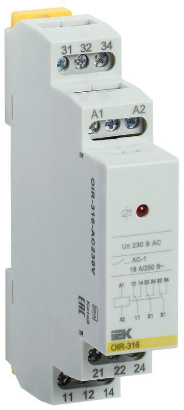 реле промежуточное oir 3 конт. (16а) 230в ac iek oir-316-ac230v от BTSprom.by