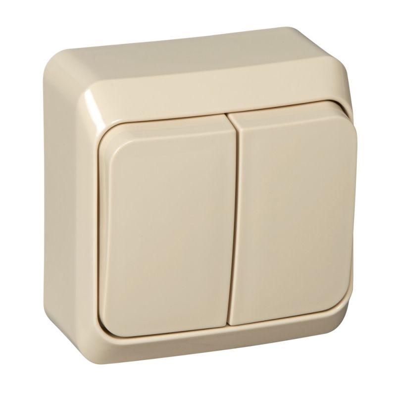 выключатель 2-кл. оп этюд 10а ip20 крем. se ba10-002k от BTSprom.by