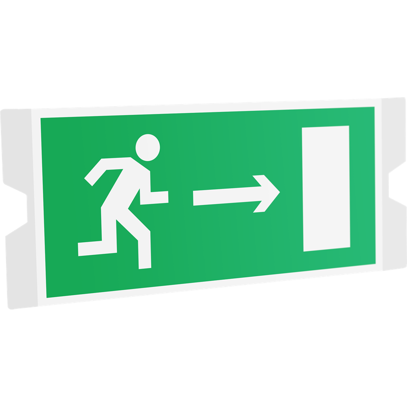 рассеиватель односторонний st-46 uran standard с пиктограммой пэу 002 выход направо (202х96) ст 4502004410 от BTSprom.by