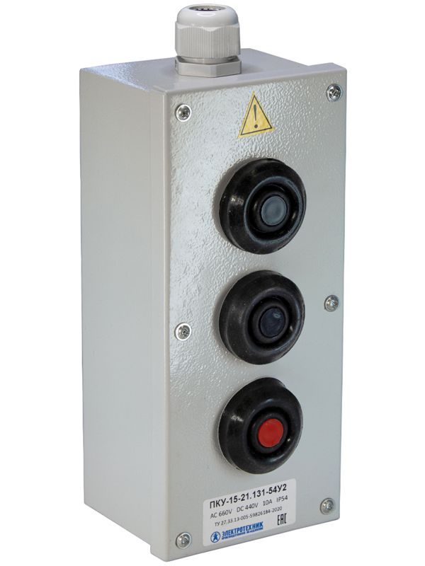 пост кнопочный пку-15-21.131-54у2 (2хке081/2(1з+1р) черн.+1хке081/2(1з+1р) красн.+pg-19) пост управления электротехник et008511 от BTSprom.by