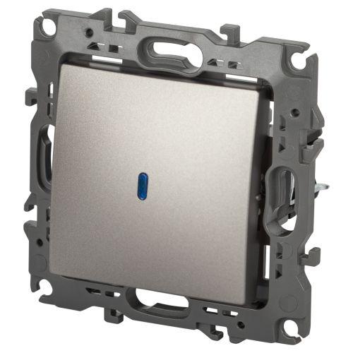  Выключатель 1-кл. Эра12 12-1102-16 10А IP20 250В 10AX с подсветкой механизм титан ЭРА Б0065718 фото в каталоге от BTSprom.by