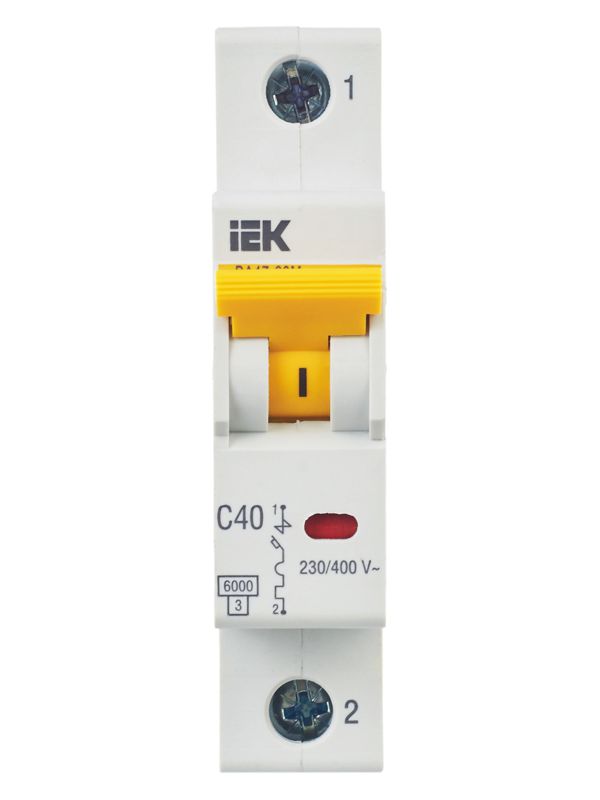  Выключатель автоматический модульный 1п C 40А 6кА ВА47-60M KARAT IEK MVA31-1-040-C фото в каталоге от BTSprom.by