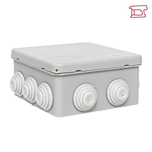  Коробка распределительная КМР-030-014 100х100х50 IP55 с крышкой для прямого монтажа 10 мембранных вводов сер. розн. стикер EKF plc-kmr-030-014-r фото в каталоге от BTSprom.by