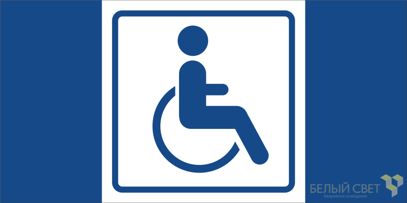 знак безопасности npu-7035.d01 "символ доступ. для инвалидов" белый свет a20502 от BTSprom.by