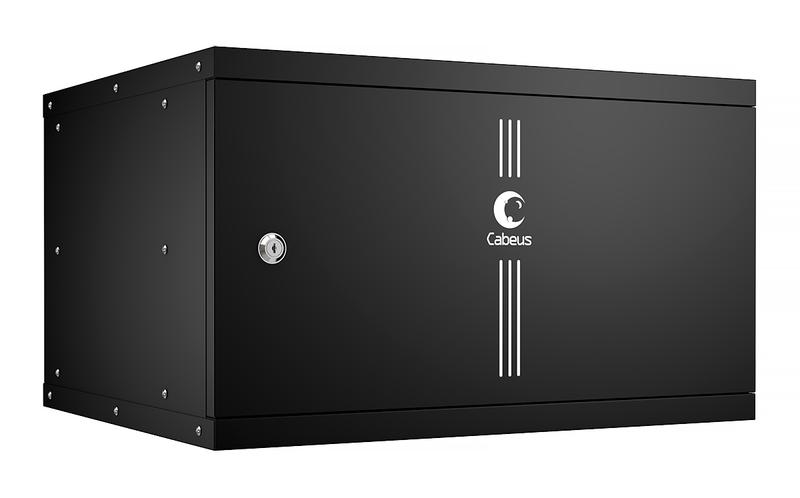 шкаф телекоммуникационный настенный разборный light wsc-05d-6u55/45m-bk 19дюйм 6u дверь метал. черн. cabeus 10174c от BTSprom.by
