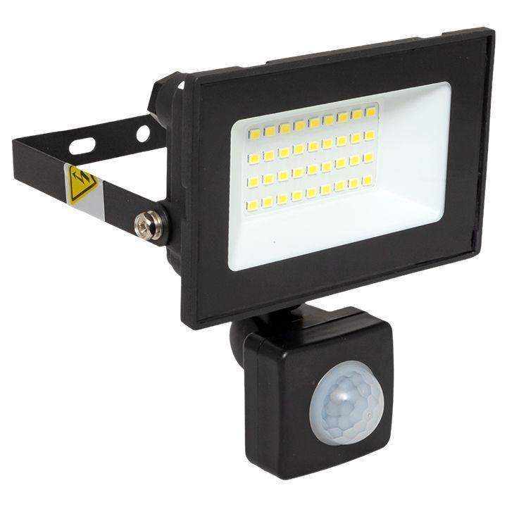  Прожектор светодиодный СДО-3003 30Вт 6500К IP54 с инфракрасным датчиком движения EKF FLL-3003-30D-6500 фото в каталоге от BTSprom.by