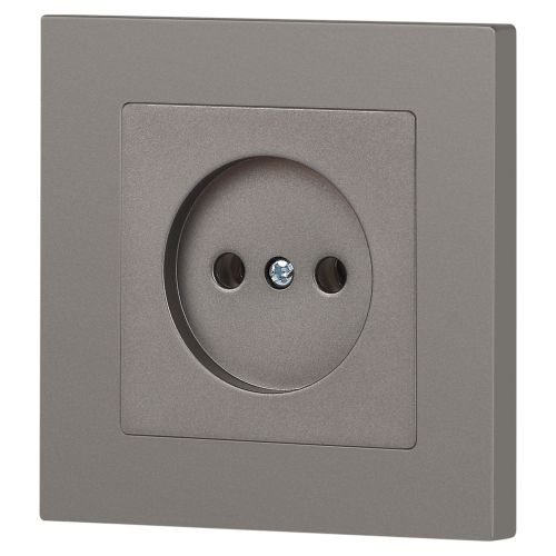  Розетка 1-м СП Accent 6-201-09 16А IP20 250В 2P титан Intro Б0063673 фото в каталоге от BTSprom.by