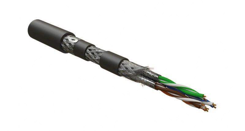 кабель s/ftp кат.6 4х2х23 awg многопров. жилы patch бронир. shf1/shf1 isftp 4-c6-p23/7-arm/w-shf1/shf1-bk для сетей industrial ethernet черн. (уп.500м) hyperline 444080 от BTSprom.by