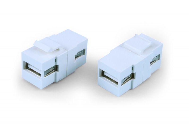 вставка kj1-usb-a2-wh формата keystone jack с прох. адапт. usb 2.0 (type a) rohs бел. hyperline 247122 от BTSprom.by