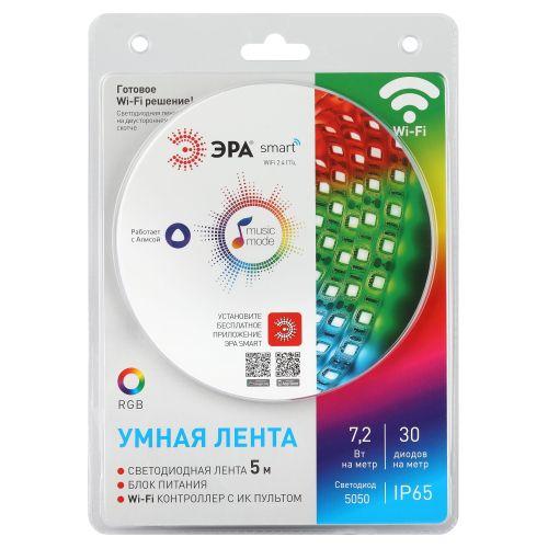 лента светодиодная 5050-30-rgb-ip65-wifi 12в разноцвет. (уп.5м) эра б0043446 от BTSprom.by