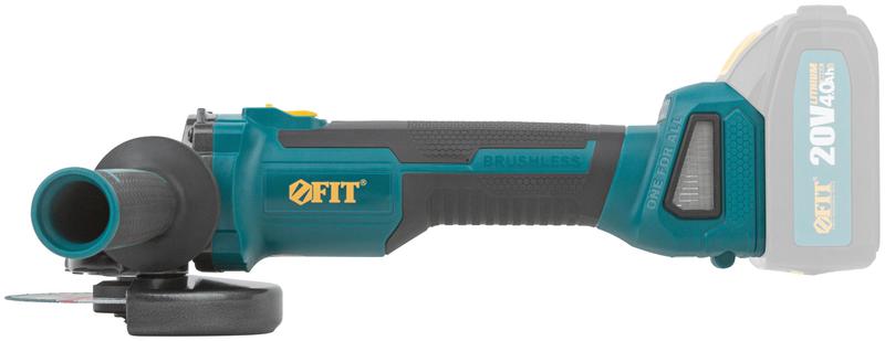  Машина шлифовальная угловая аккумуляторная бесщеточная 20В 3500-8500об/мин; КлК 125мм; 2 частоты вращения; без АКБ FIT 79914 фото в каталоге от BTSprom.by