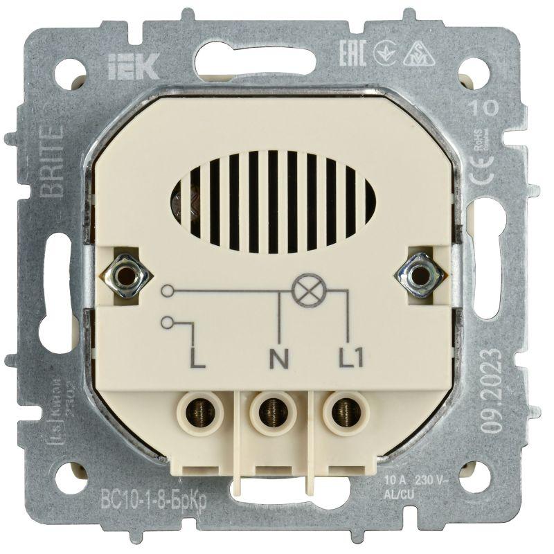  Выключатель карточный BRITE 30А ВС10-1-8-БрКр механизм беж. IEK BR-V11-0-10-K10 фото в каталоге от BTSprom.by