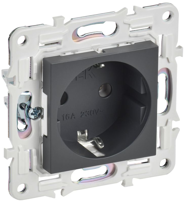 розетка skandy 16а с заземл. без защ. шторок sk-r05t титан iek sk-r11-16-k48 от BTSprom.by