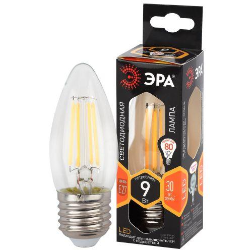 лампа светодиодная филаментная f-led b35-9w-827-e27 b35 9вт свеча e27 тепл. бел. эра б0046993 от BTSprom.by