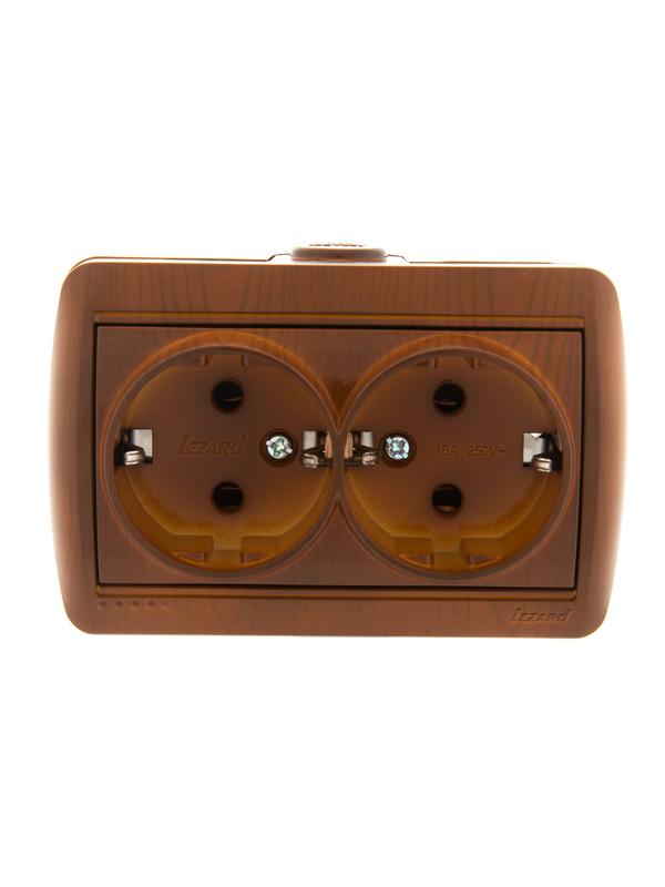 розетка 2-м оп nata 16а ip20 с заземл. керамика сосна lezard 710-0800-127 от BTSprom.by