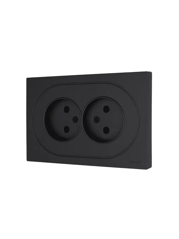  Розетка 2-м СП OSEN без заземл. ПБТ механизм черн. бархат LEZARD 743-4200-128B фото в каталоге от BTSprom.by