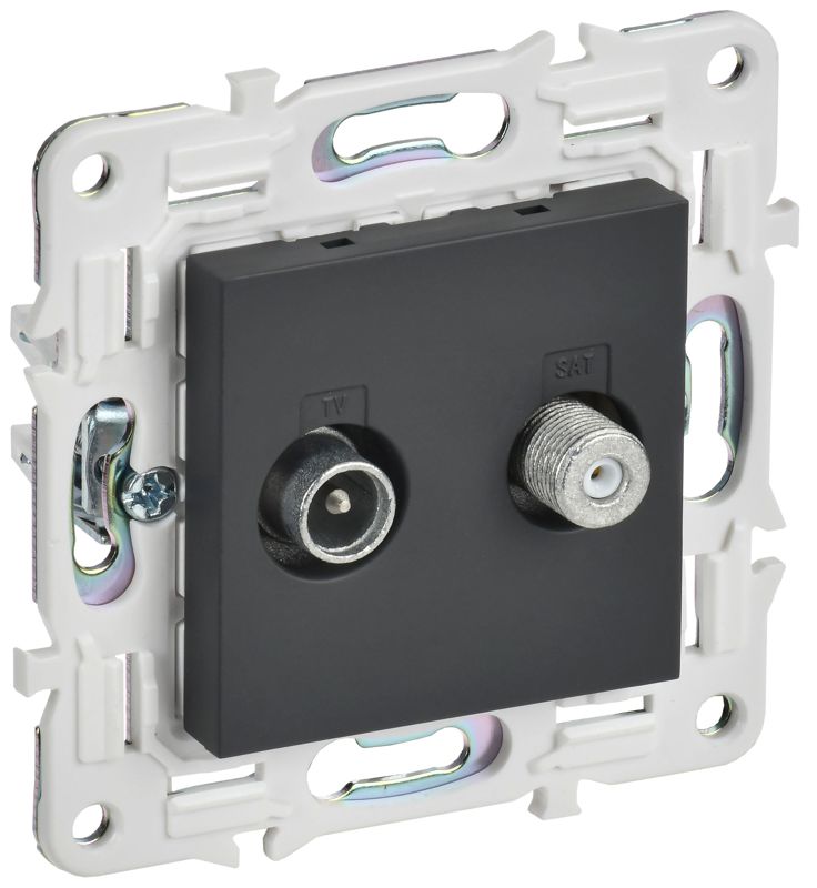 розетка двойная tv+sat skandy sk-a13g графит iek sk-af20-o-k53 от BTSprom.by