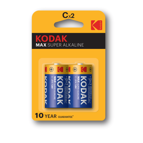 элемент питания алкалиновый c/lr14 1.5в max super alkaline (блист. 2шт) kodak б0005123 от BTSprom.by