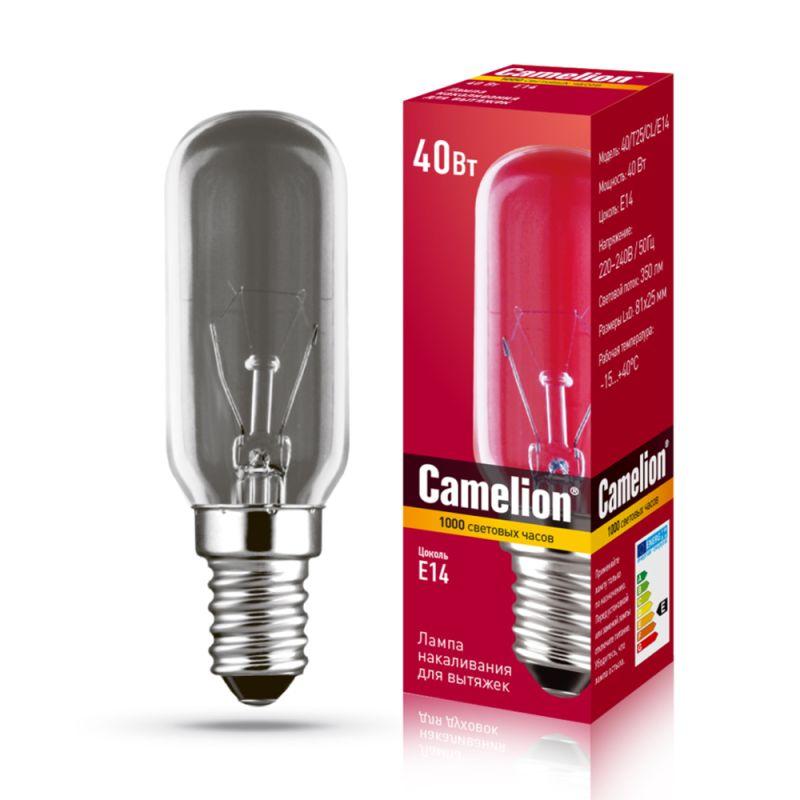 лампа накаливания mic 40/t25/cl/e14 для вытяжек camelion 12984 от BTSprom.by