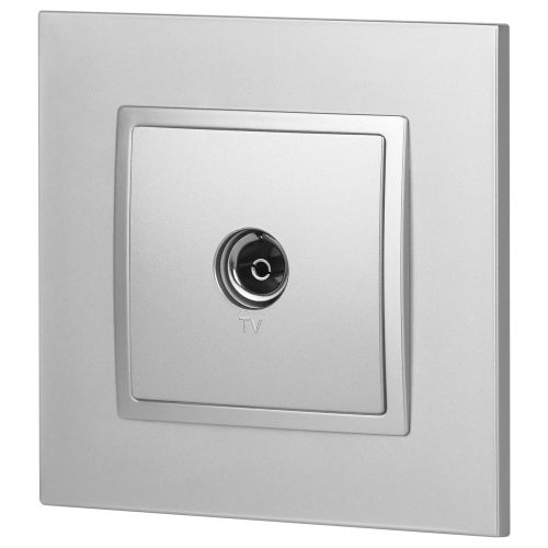  Розетка телевизионная одиночная TV 1мод. Elegance 14-3101-03 IP20 алюм. Эра Б0034292 фото в каталоге от BTSprom.by