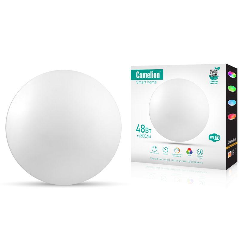 светильник светодиодный умный smart home lbs/sh-48/rgbcw/wifi 48вт rgb+dim+cw 220 wifi camelion 14783 от BTSprom.by